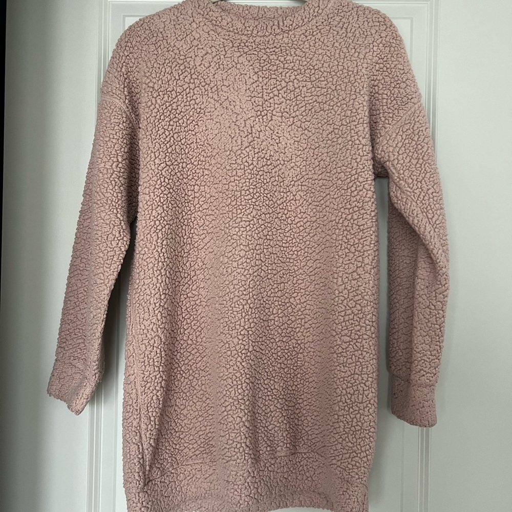 Missguided Pink Sweater Dress Plush Knit